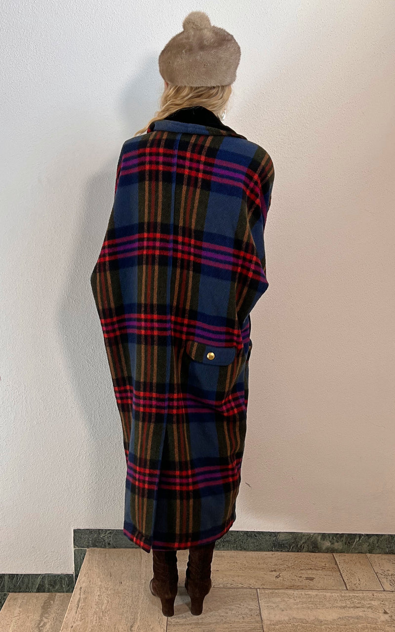 Vintage Tartan Wool Coat