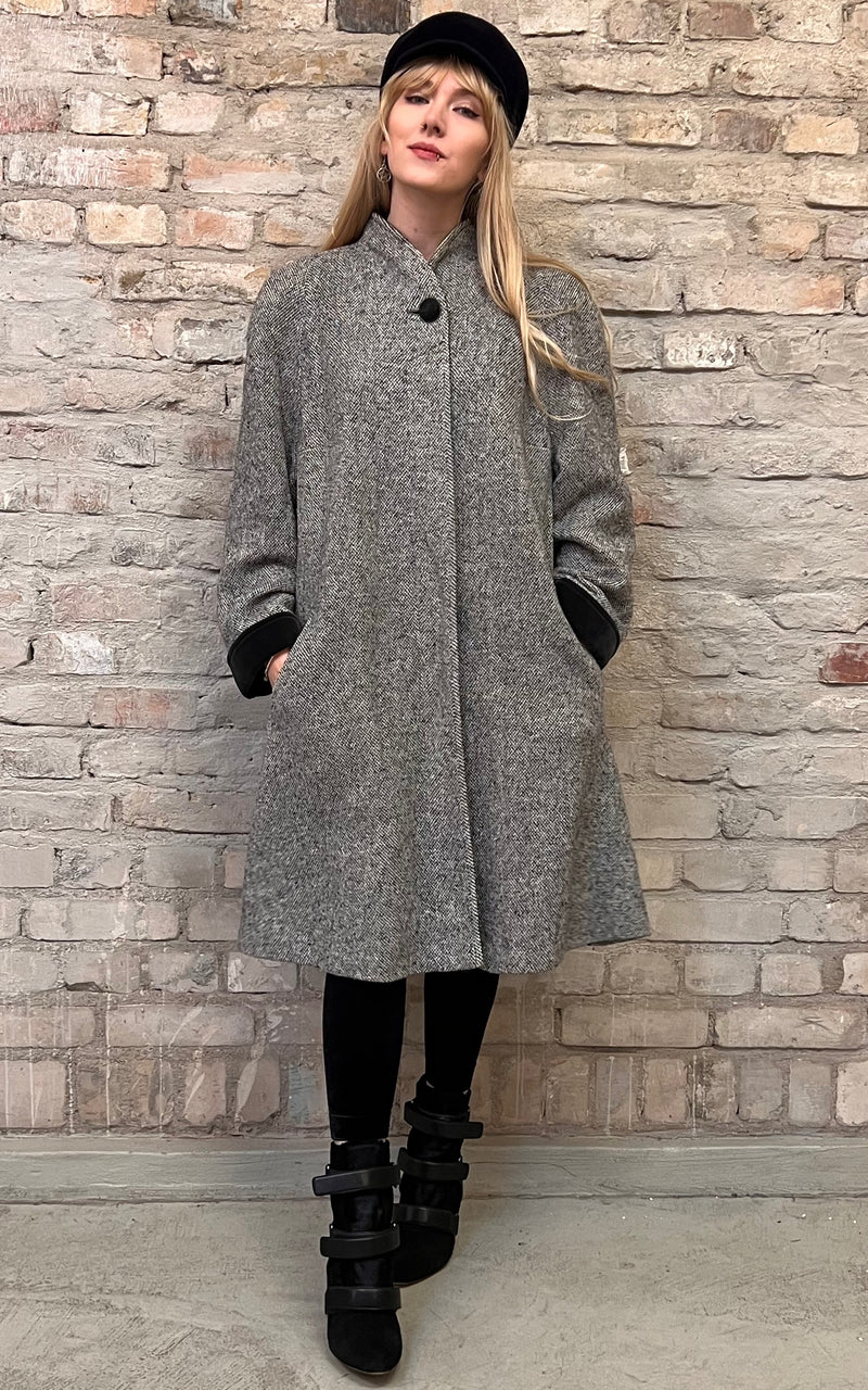 Vintage Salt & Pepper Wool Coat