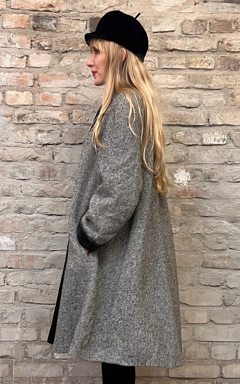 Vintage Salt & Pepper Wool Coat