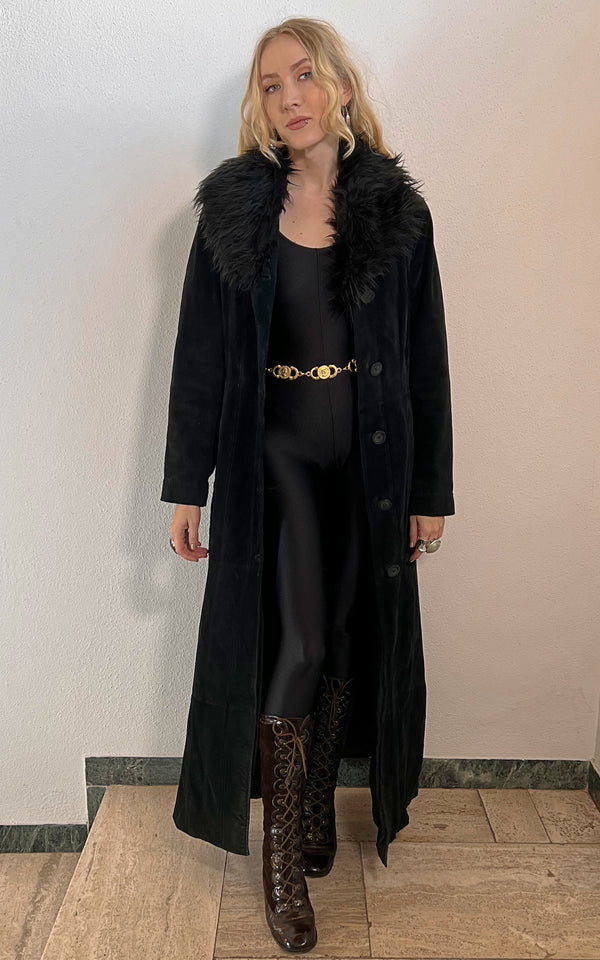 Vintage Y2K Maxi Suede Coat