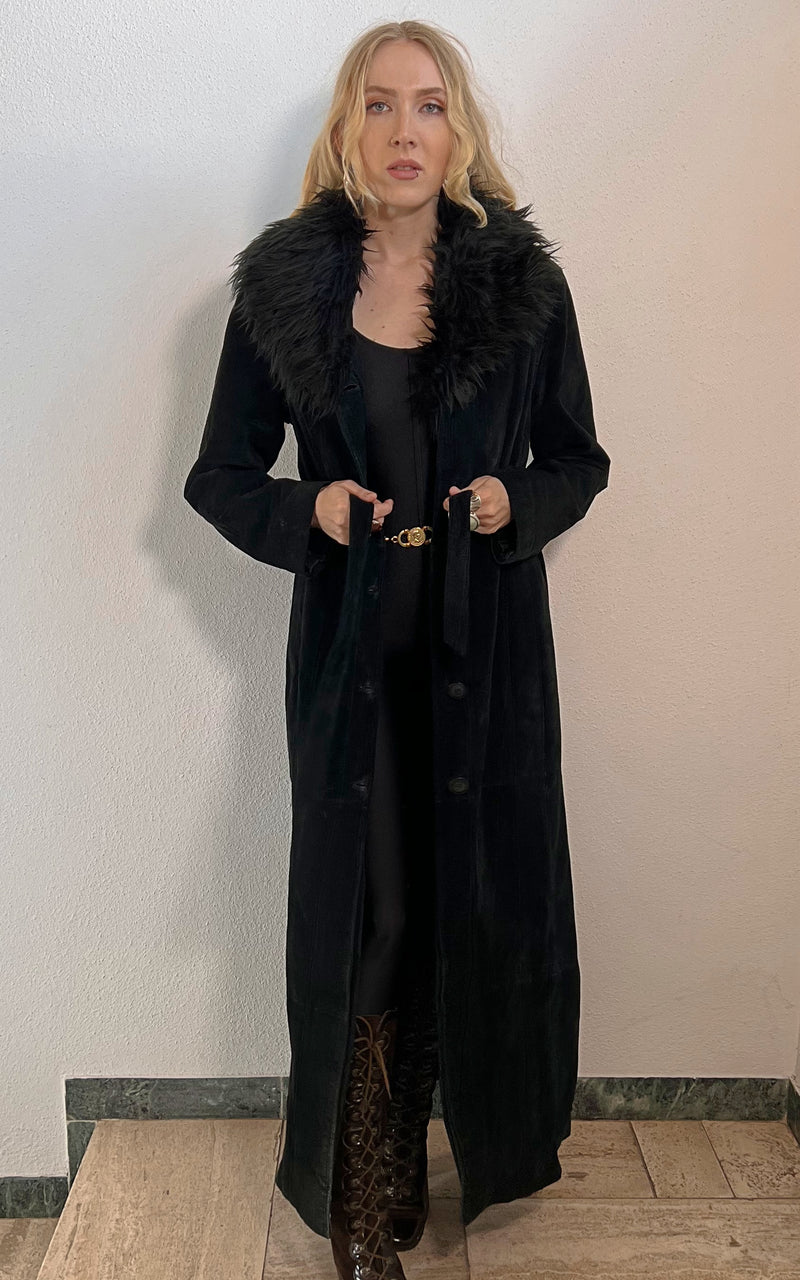 Vintage Y2K Maxi Suede Coat