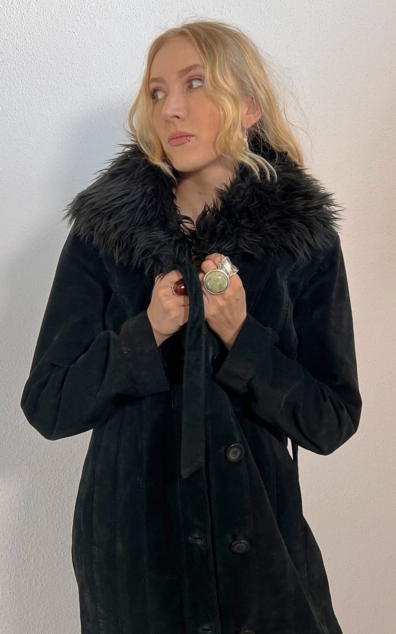 Vintage Y2K Maxi Suede Coat