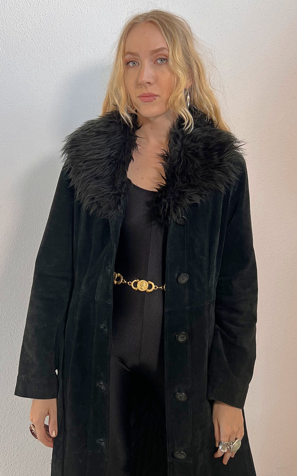 Vintage Y2K Maxi Suede Coat