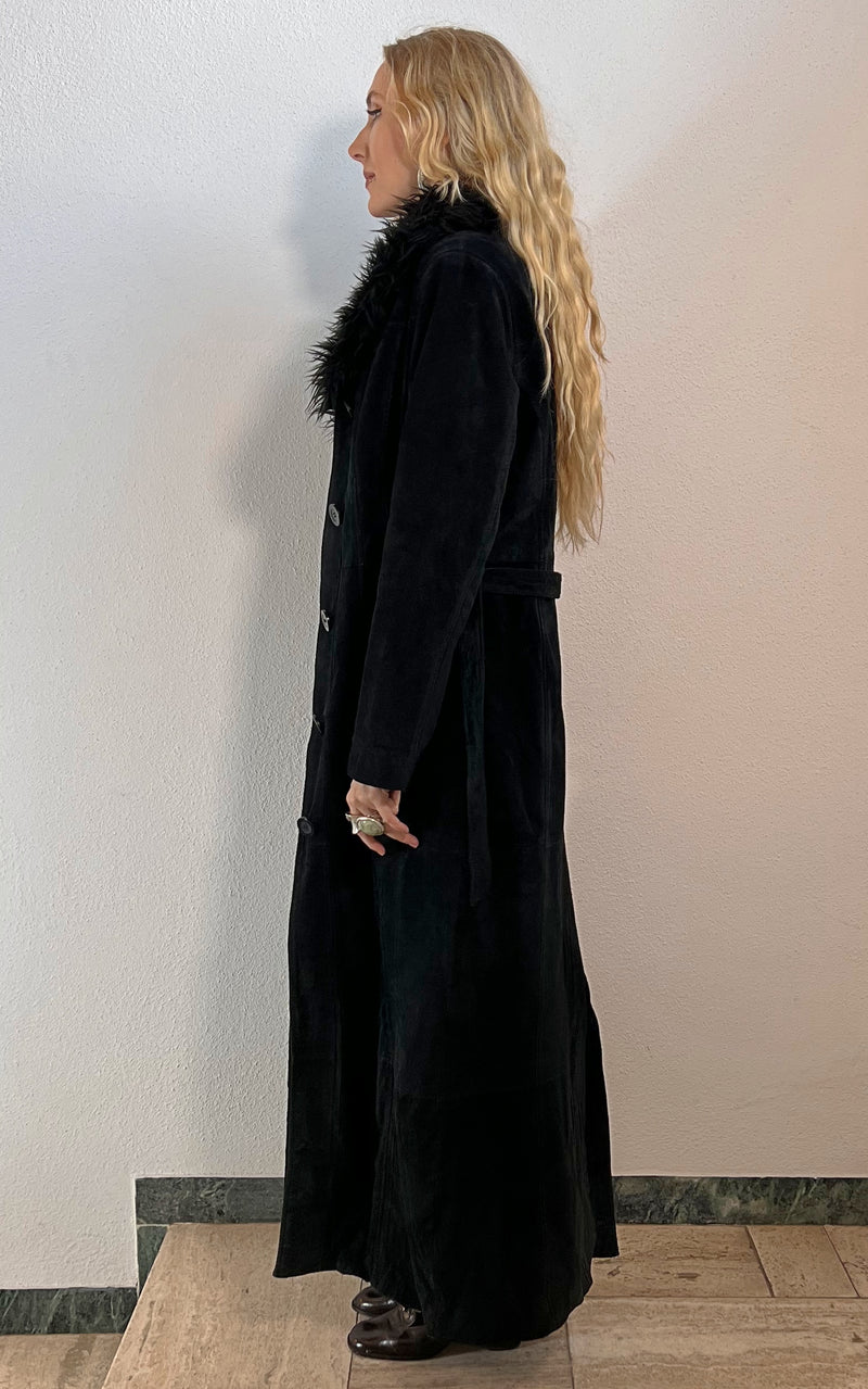 Vintage Y2K Maxi Suede Coat