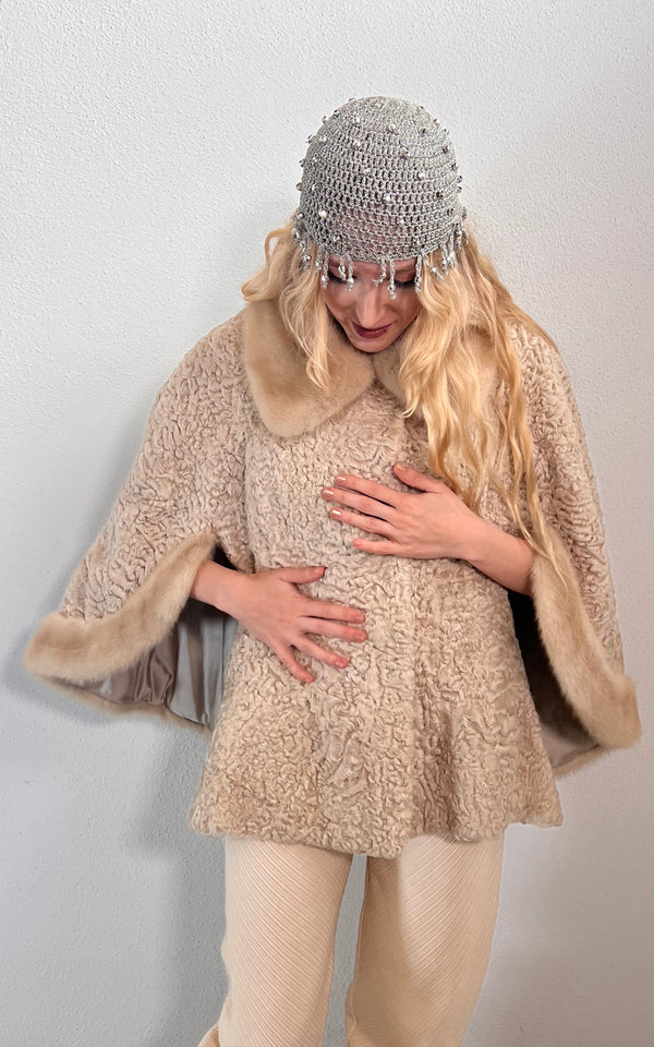 Vintage Persian Lamb Cape Jacket