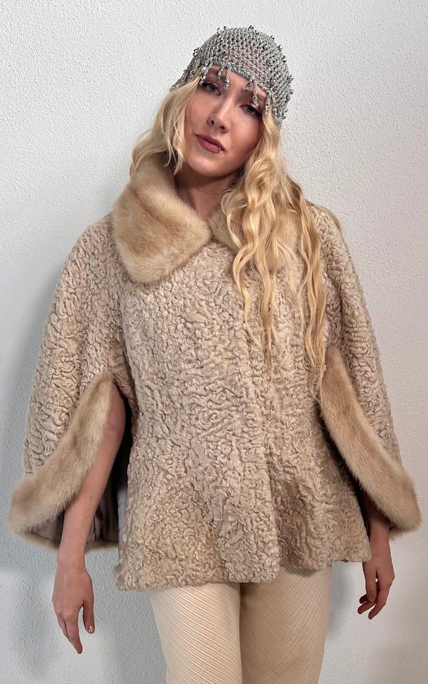 Vintage Persian Lamb Cape Jacket