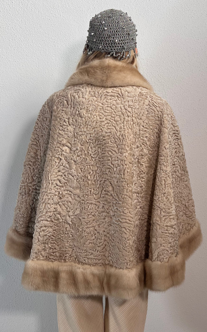Vintage Persian Lamb Cape Jacket