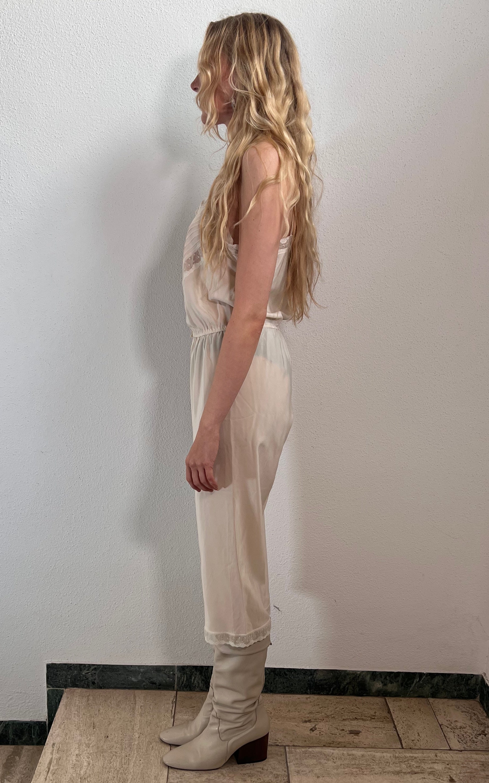 Vintage Silk Romper and Jacket Set