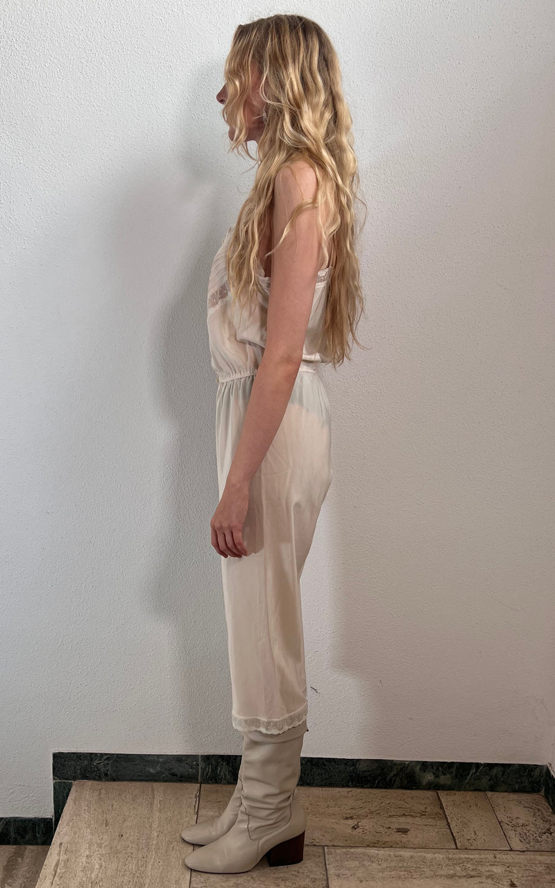 Vintage Silk Romper and Jacket Set