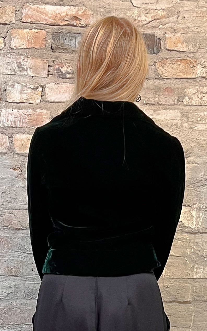 Vintage 40s Darkgreen Velvet Jacket