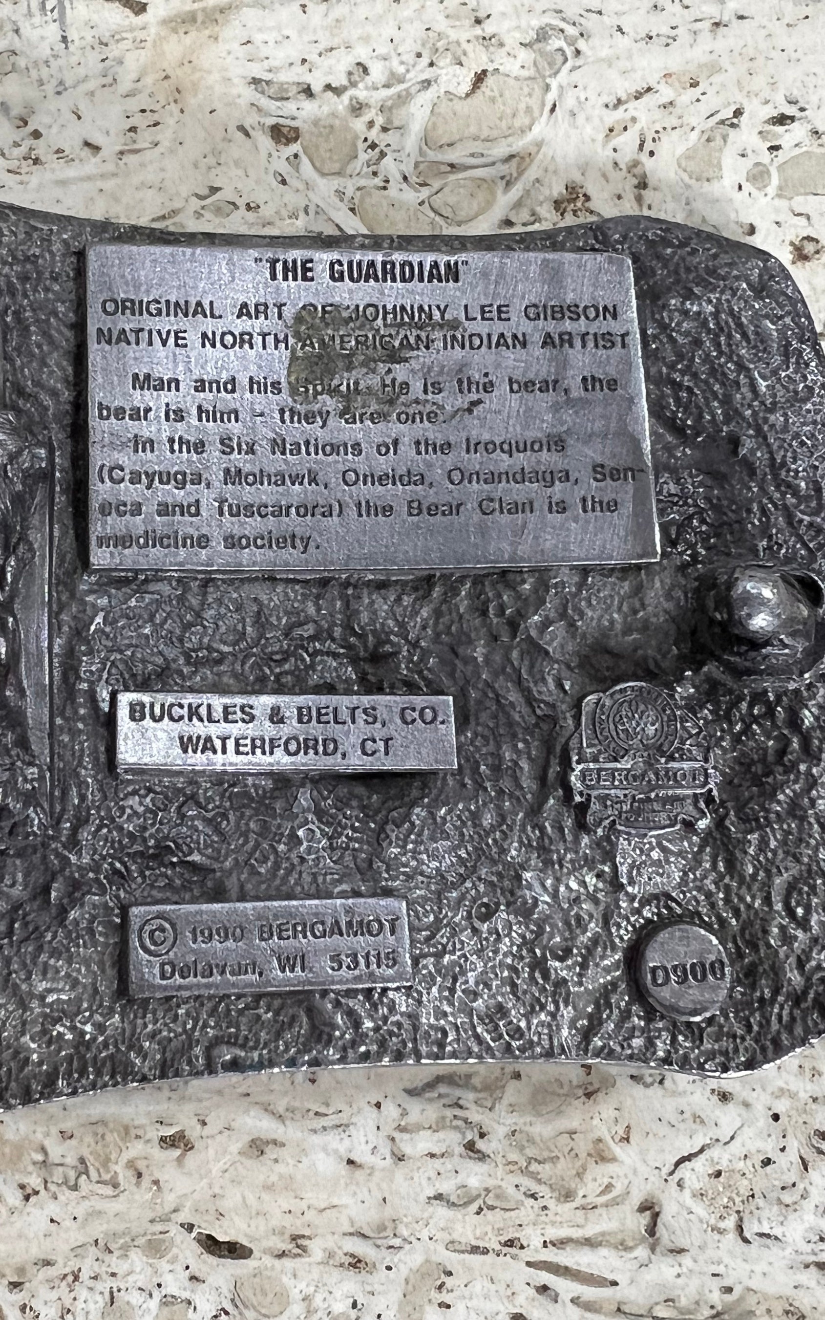 Vintage MENS ''Native American Bear ' The Guardian' by Johnny Lee Gibson Belt