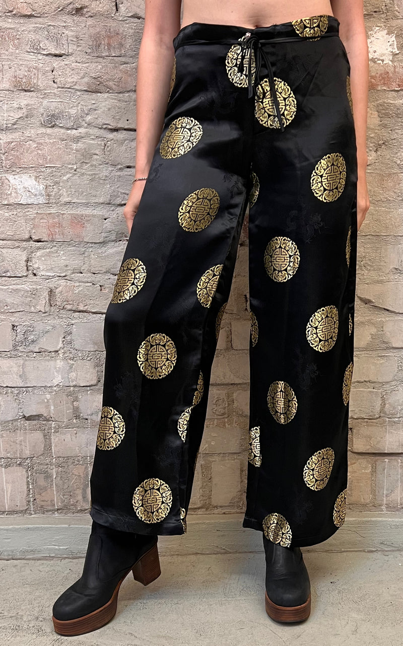 Vintage Chinese Silk Pants Deadstock