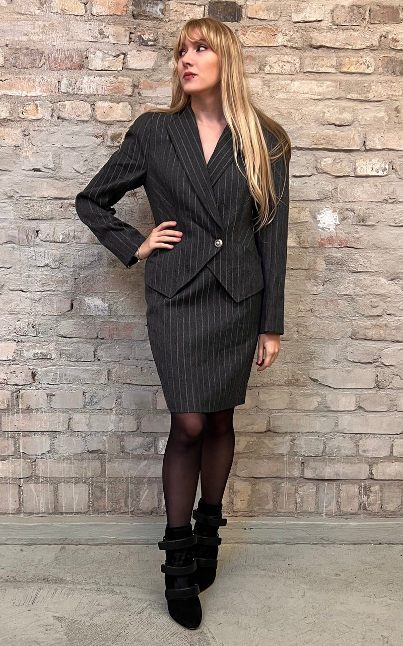 Vintage 90s Louis Feraud Pinstripe Costume