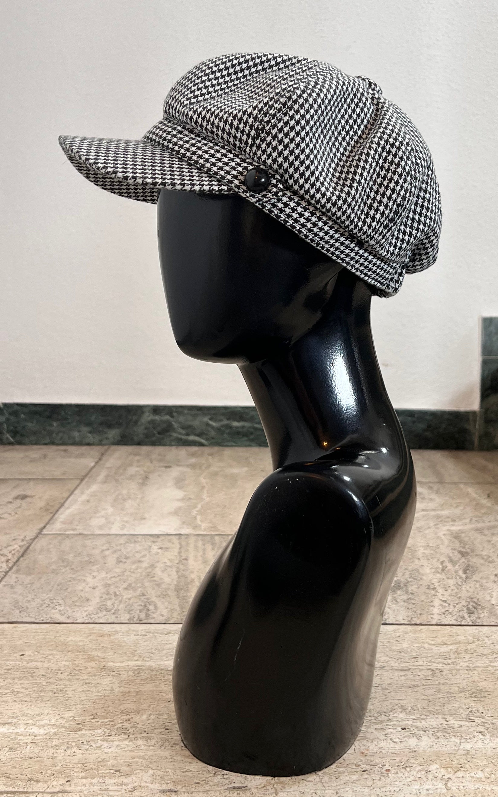 Vintage Salt and Pepper Baker Boy Hat