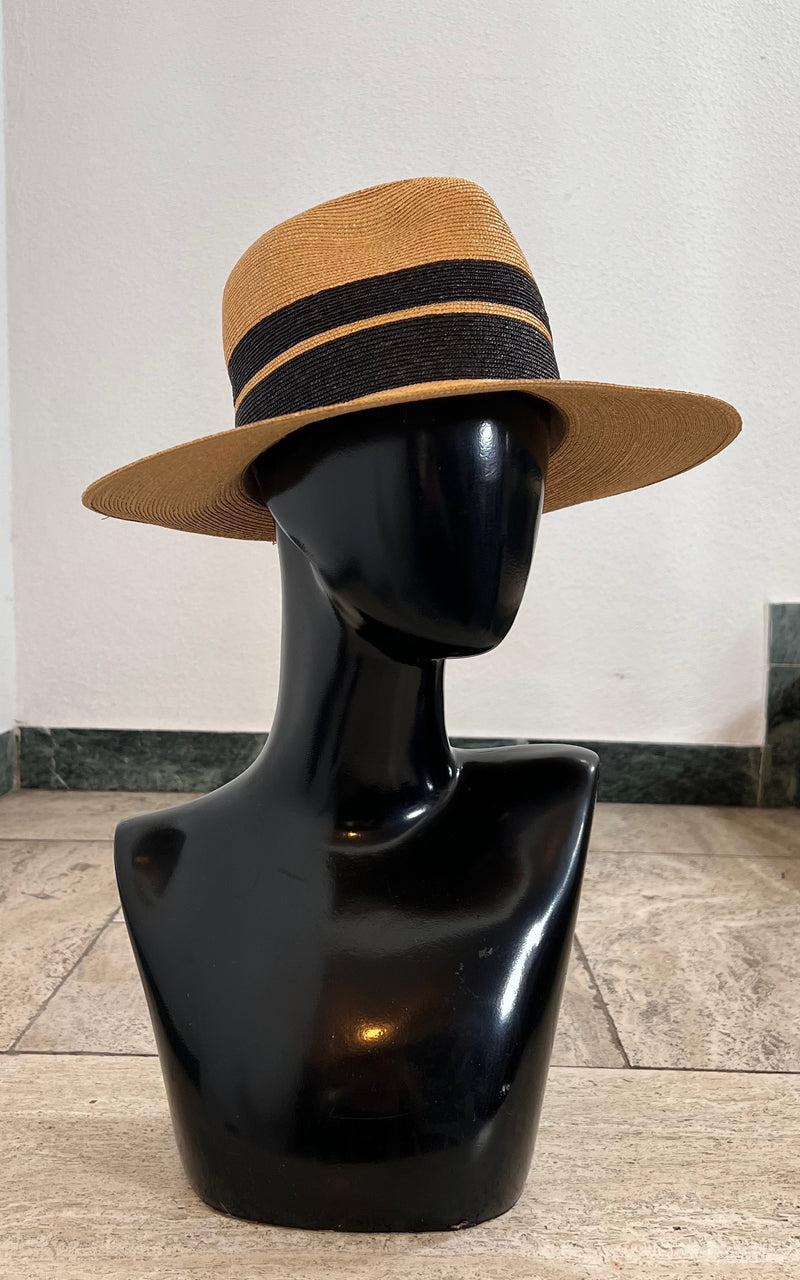 Vintage Straw Hat Fedora