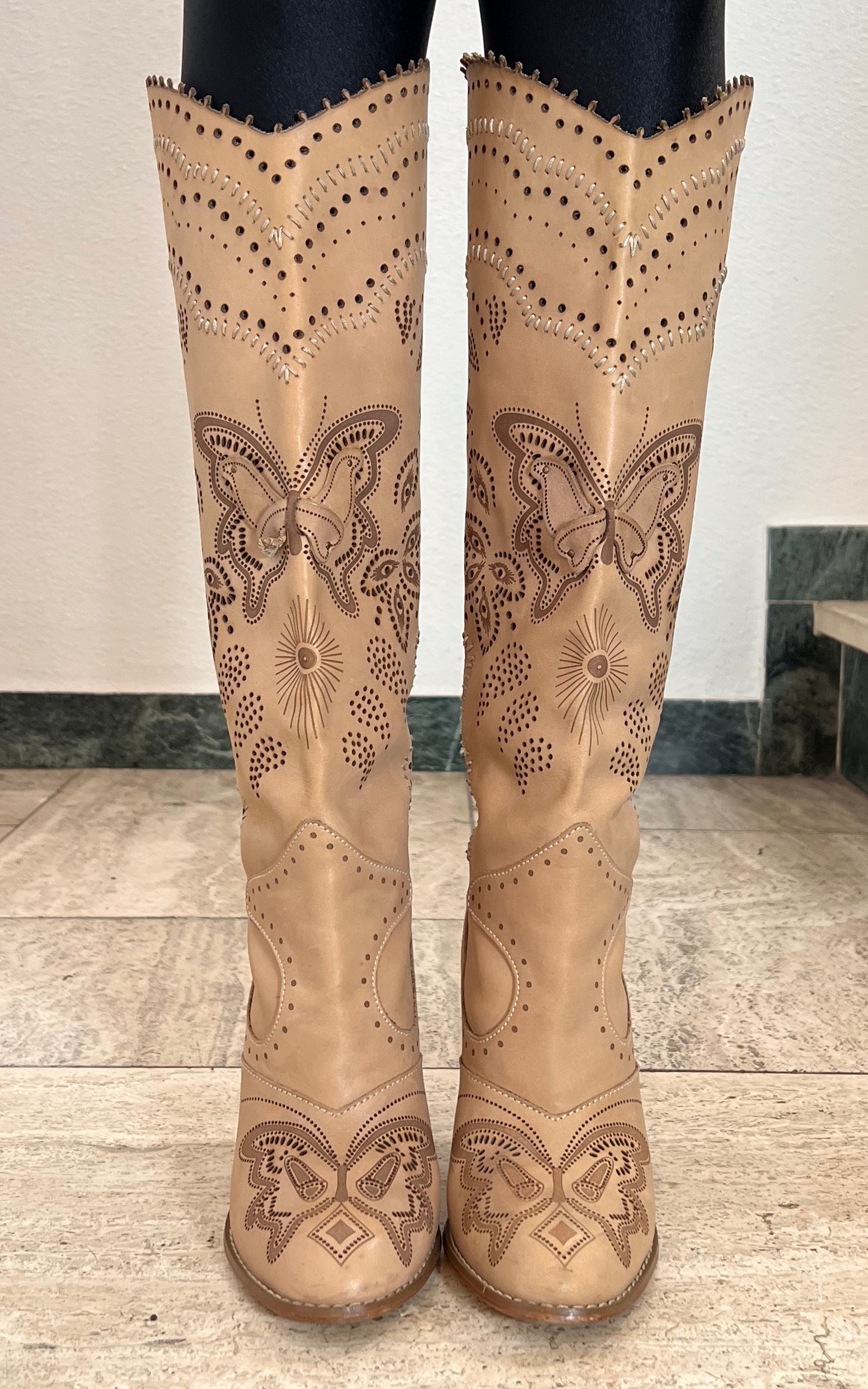 Vintage 90s Butterfly Boots 38