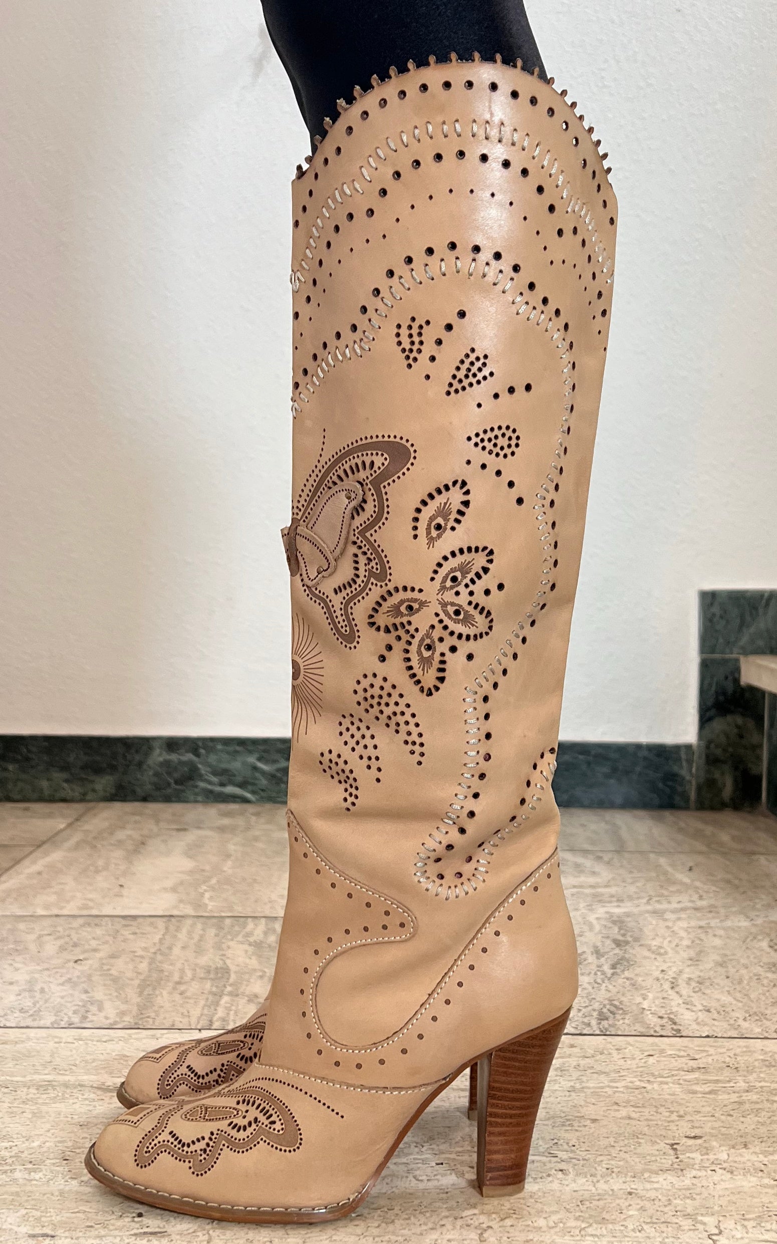 Vintage 90s Butterfly Boots 38