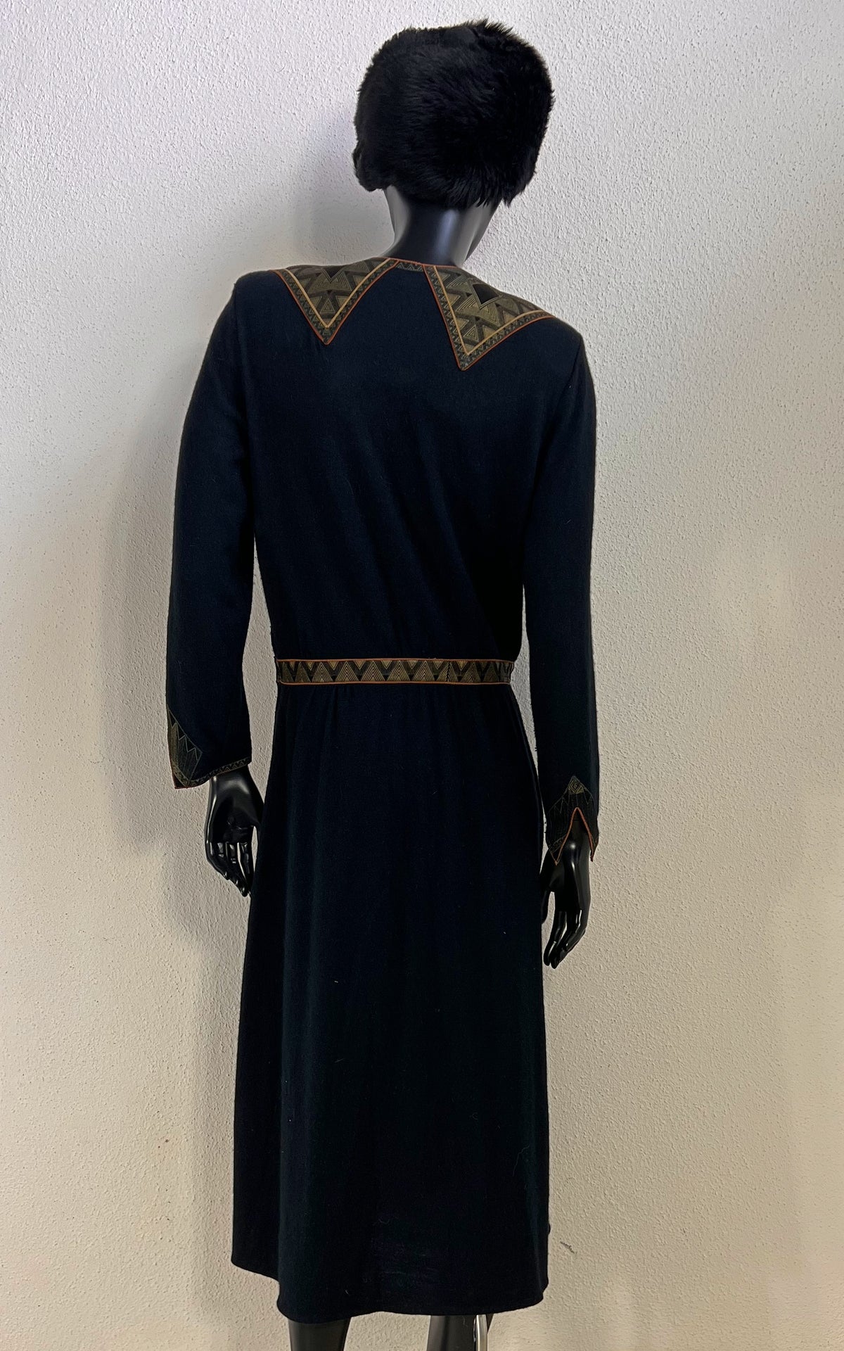 1970s Roberto Cavalli Angora Dress with Hand-Painted Leather Birds