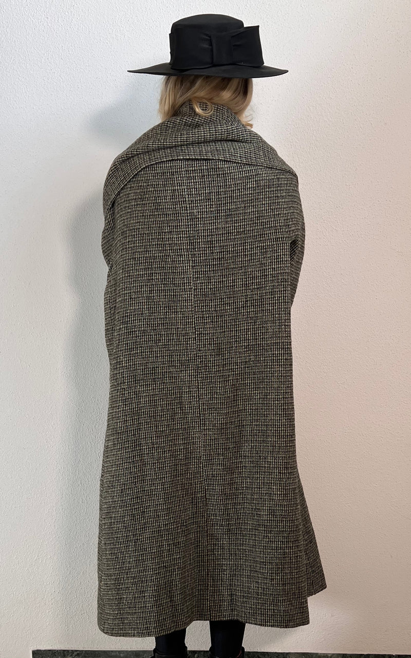 Vintage Harris Tweed Coat with Shawl