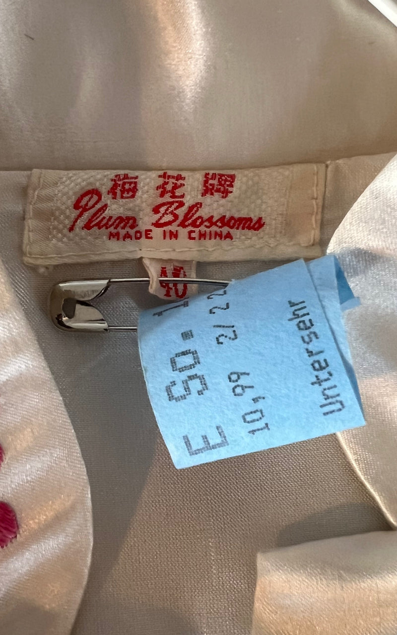 Vintage Embroidered Chinese Silk Blouse