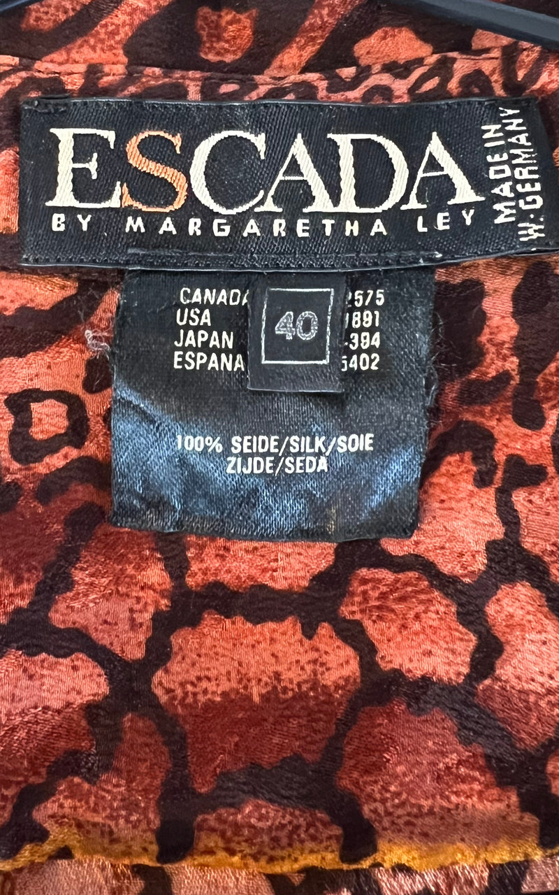 Vintage Escada Leopard Silk Blouse