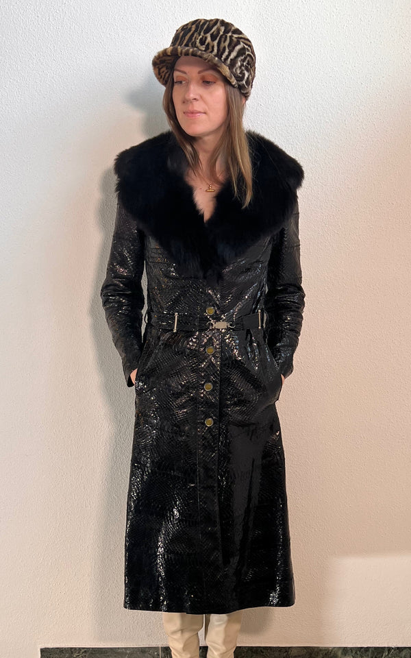 Cappotto vintage in pelle di pitone anni '60