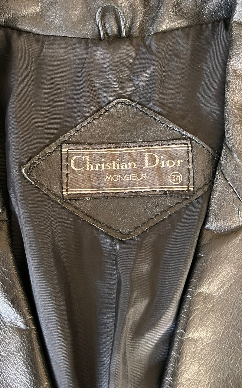Vintage 70s Christian Dior Monsieur Leather Jacket