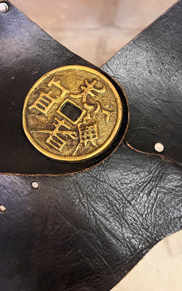 Vintage 70s Leather Belt Chinese