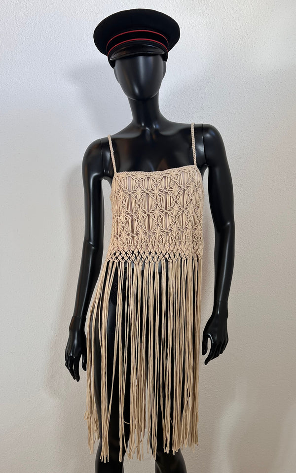 Vintage Nicowa Makramee Fringe Top