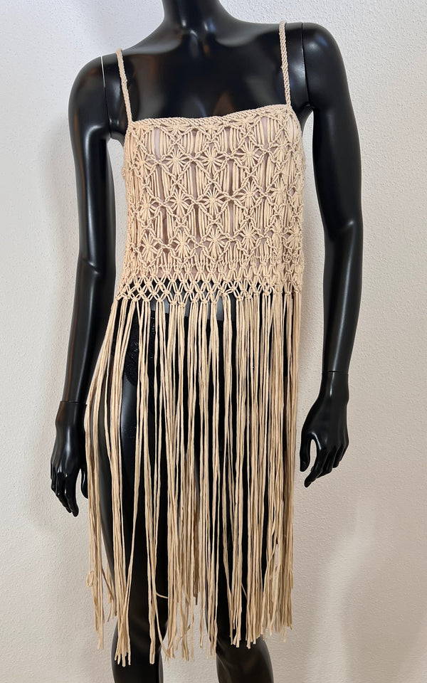 Vintage Nicowa Makramee Fringe Top