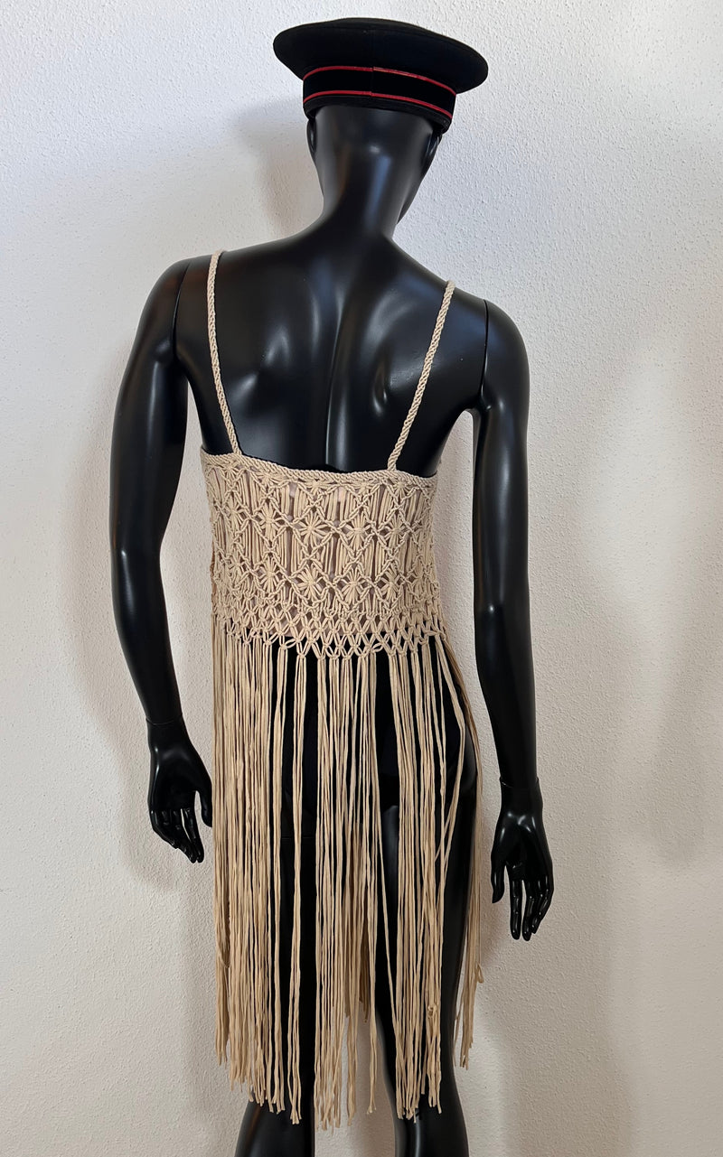 Vintage Nicowa Makramee Fringe Top