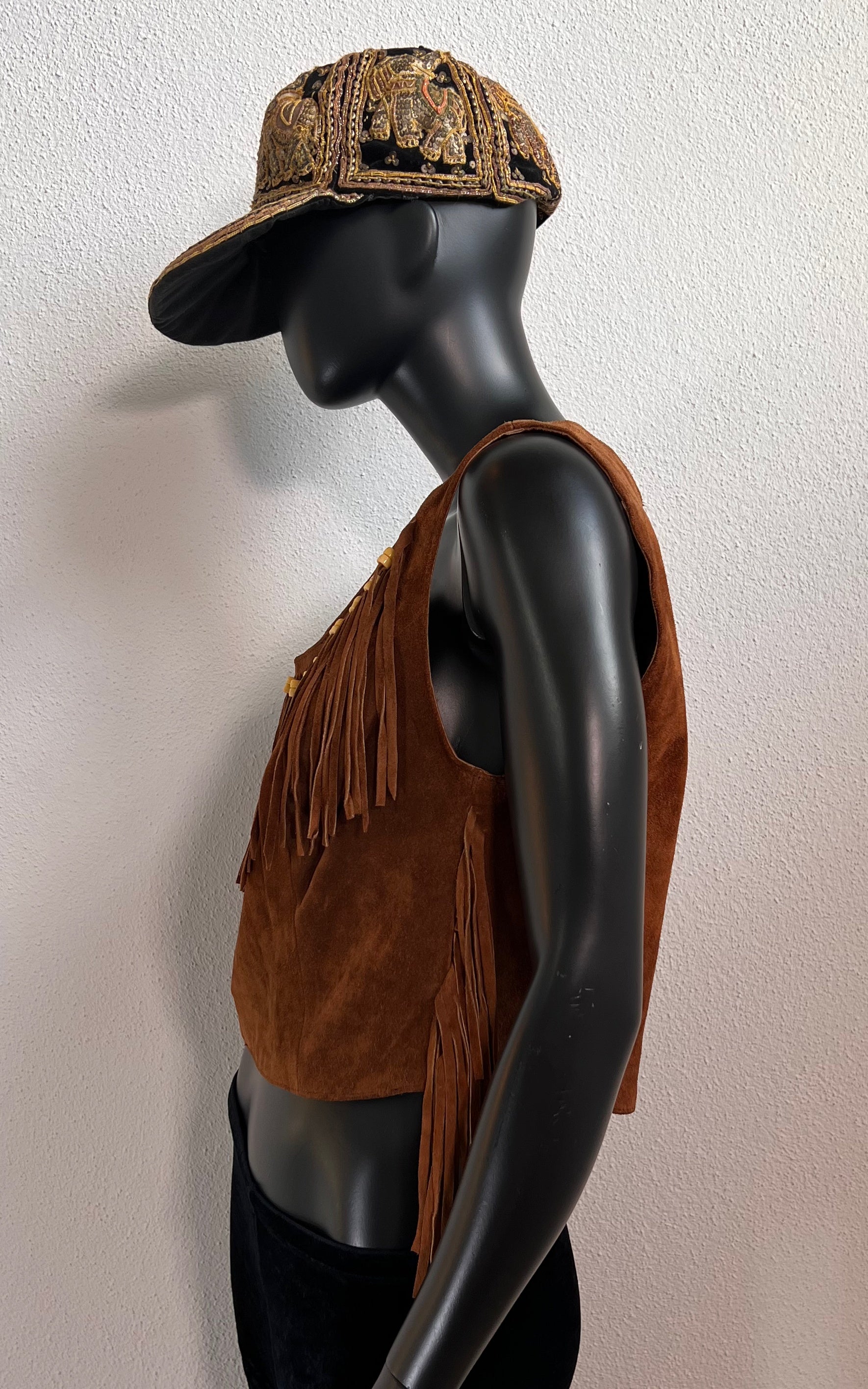 Vintage Fringed Suede Top