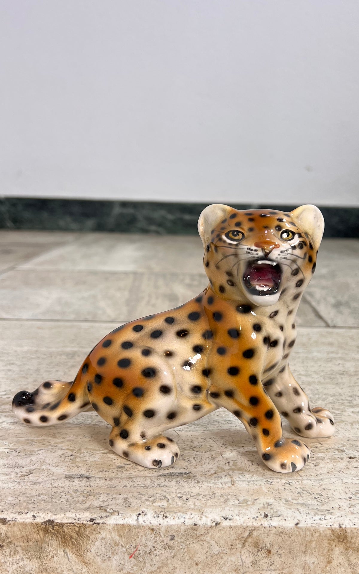 1970s Ronzan Ceramic Leopard Cub – Made in Italy