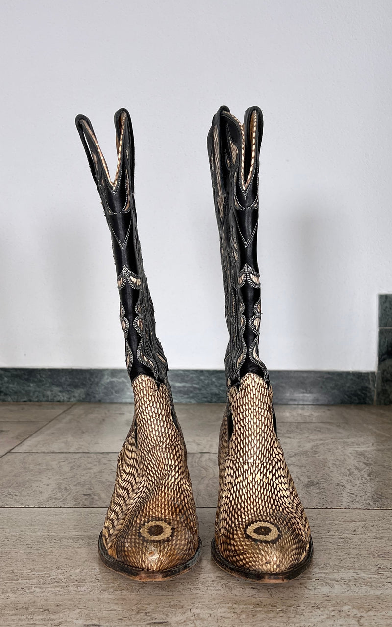 Vintage Cobra Skin Cowboy Boots 41