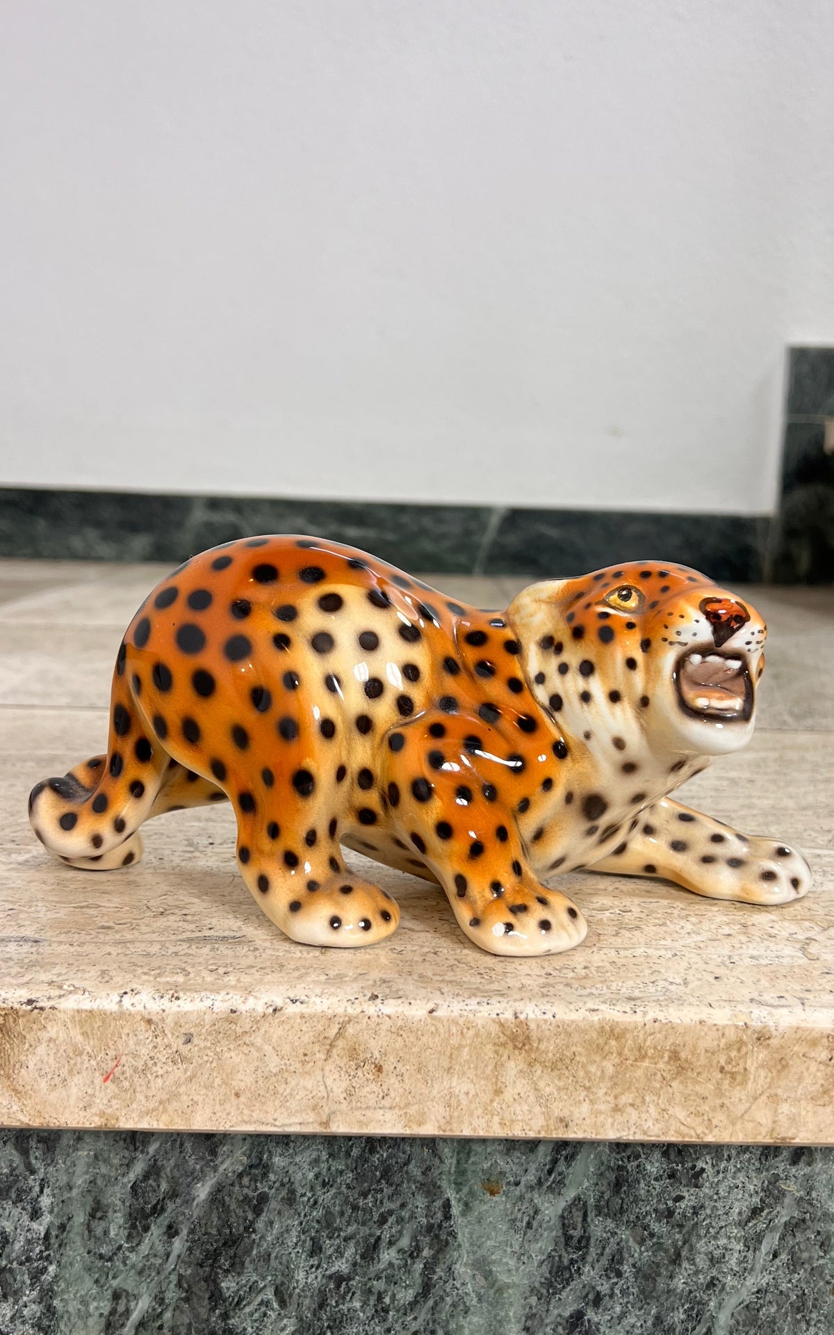 1970s Ceramic Leopard Figurine