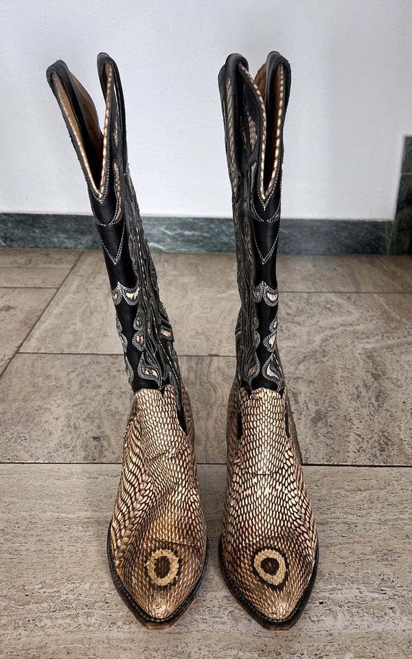 Vintage Cobra Skin Cowboy Boots 41