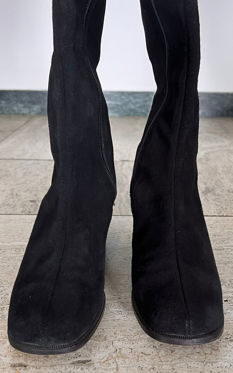 Vintage 60s Suede GoGo Boots 36