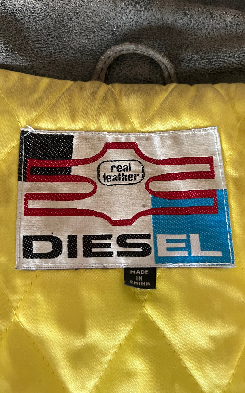 Vintage 90s Diesel Leather Bomber Jacket