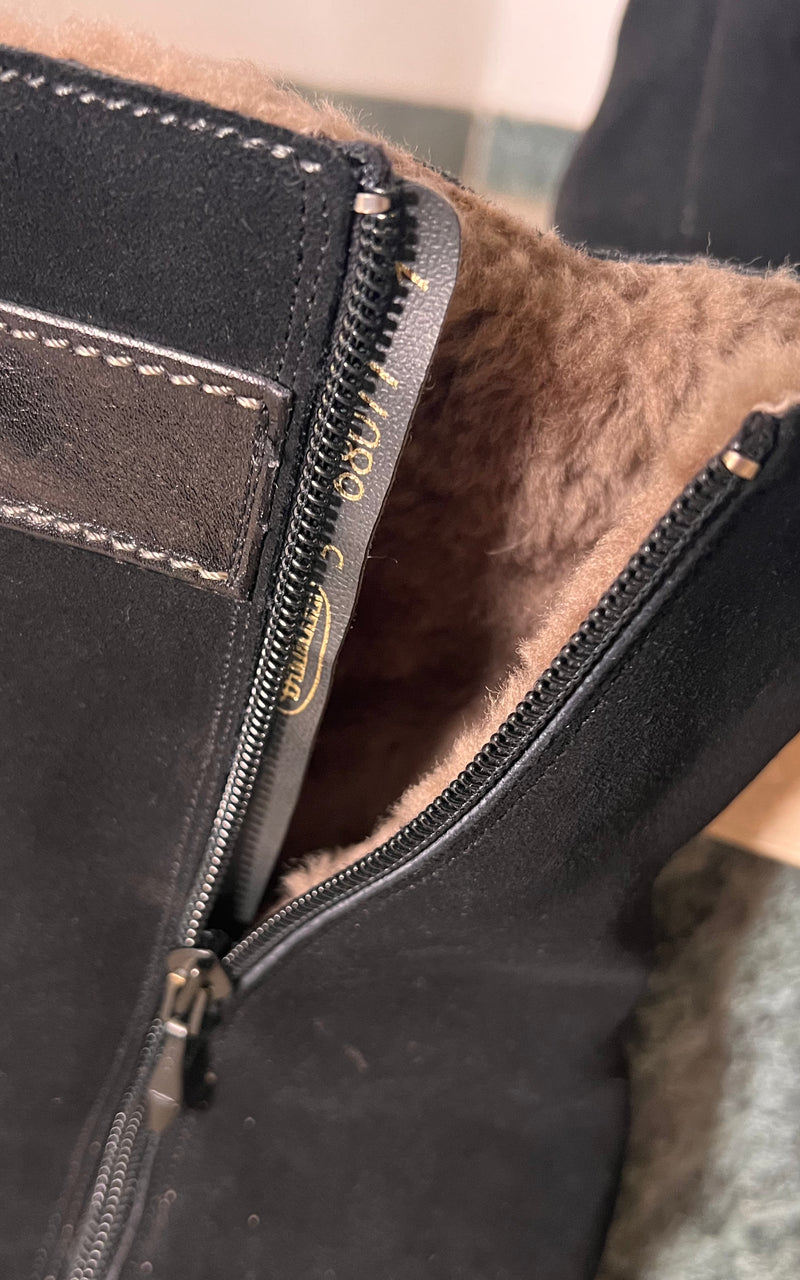 Vintage 60s Shearling Boots 38