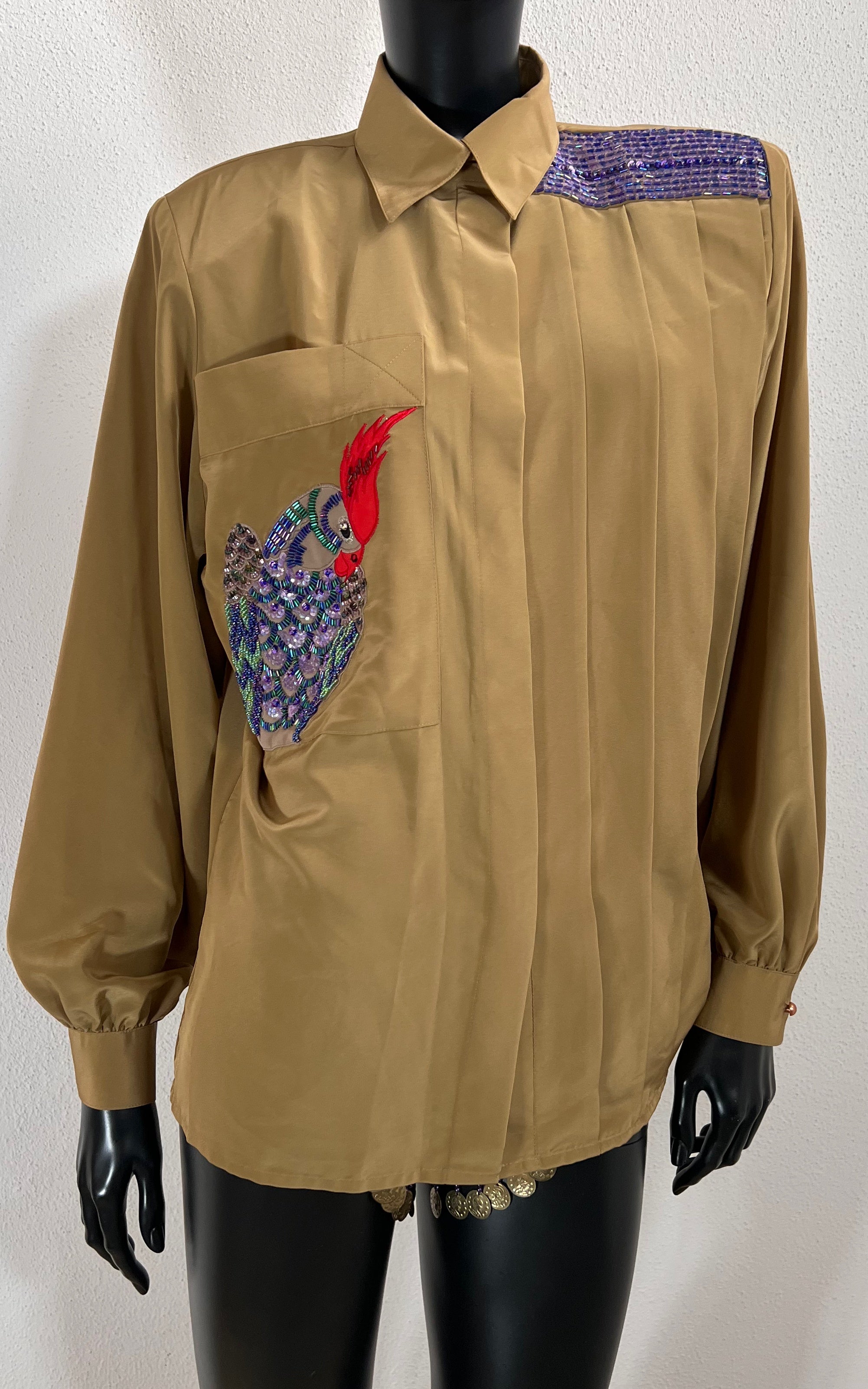 Vintage Madeleine Parrot Blouse