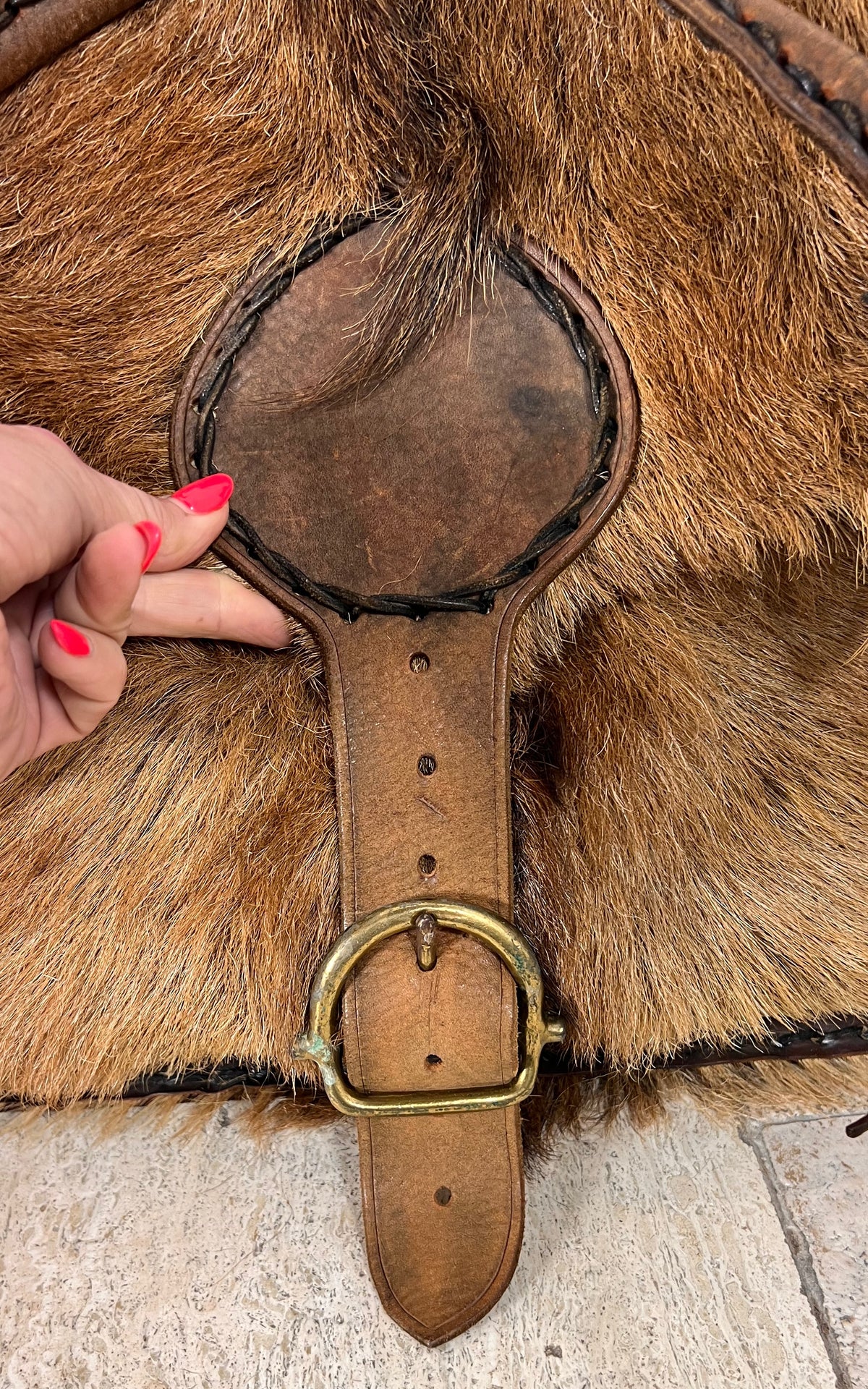 1970s Escanda Large Hair-on-Hide Leather Bag – Rustic Bohemian Satchel