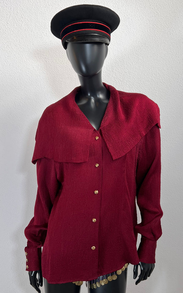 Vintage Otto Kern Big Collar Silk Blouse