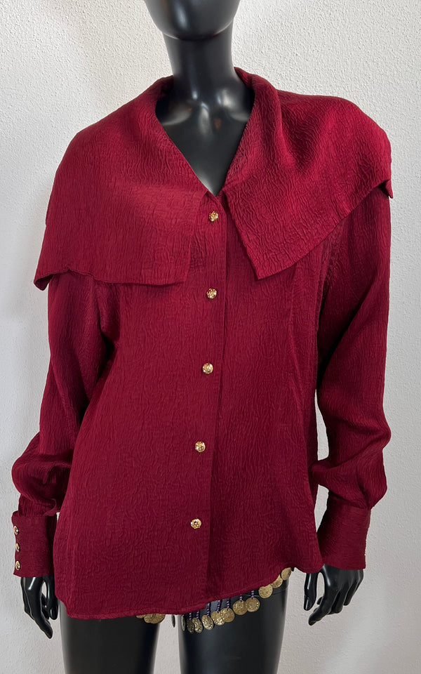Vintage Otto Kern Big Collar Silk Blouse