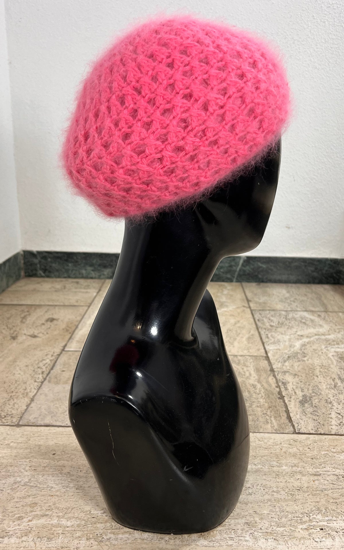 Vintage Yessica Pink Angora Blend Beret