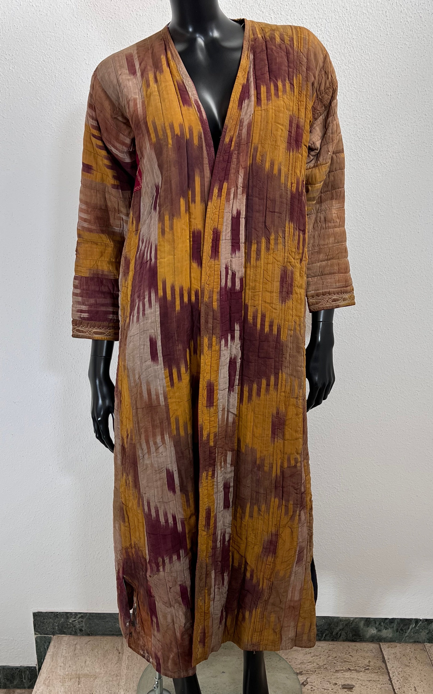 Antique Ikat Silk Chapan from Uzbekistan