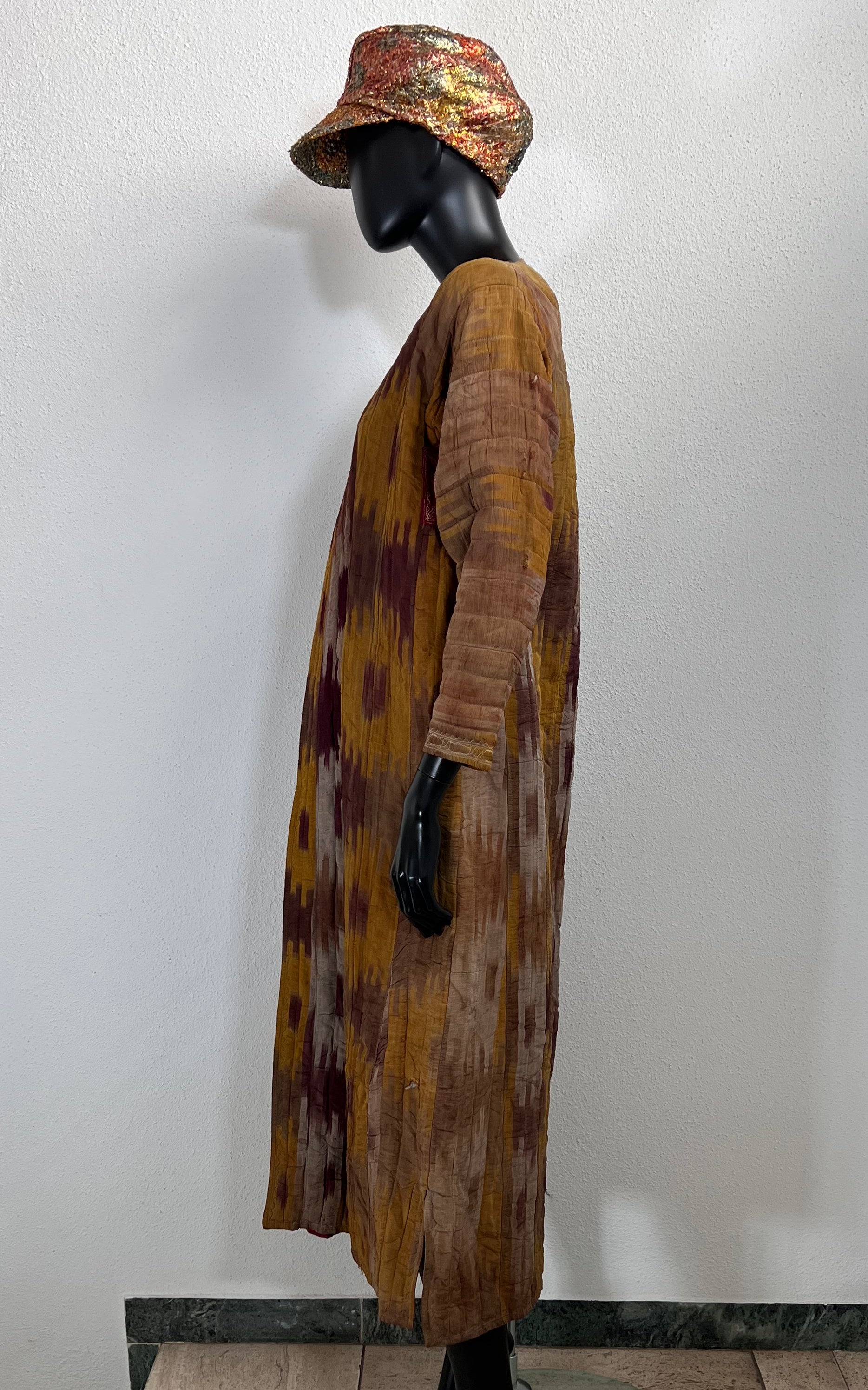 Antique Ikat Silk Chapan from Uzbekistan