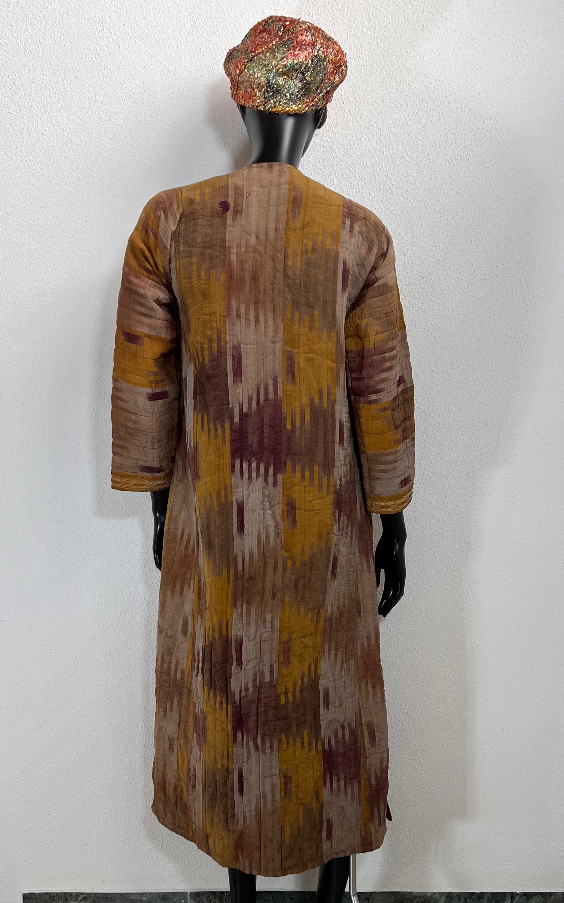 Antique Ikat Silk Chapan from Uzbekistan