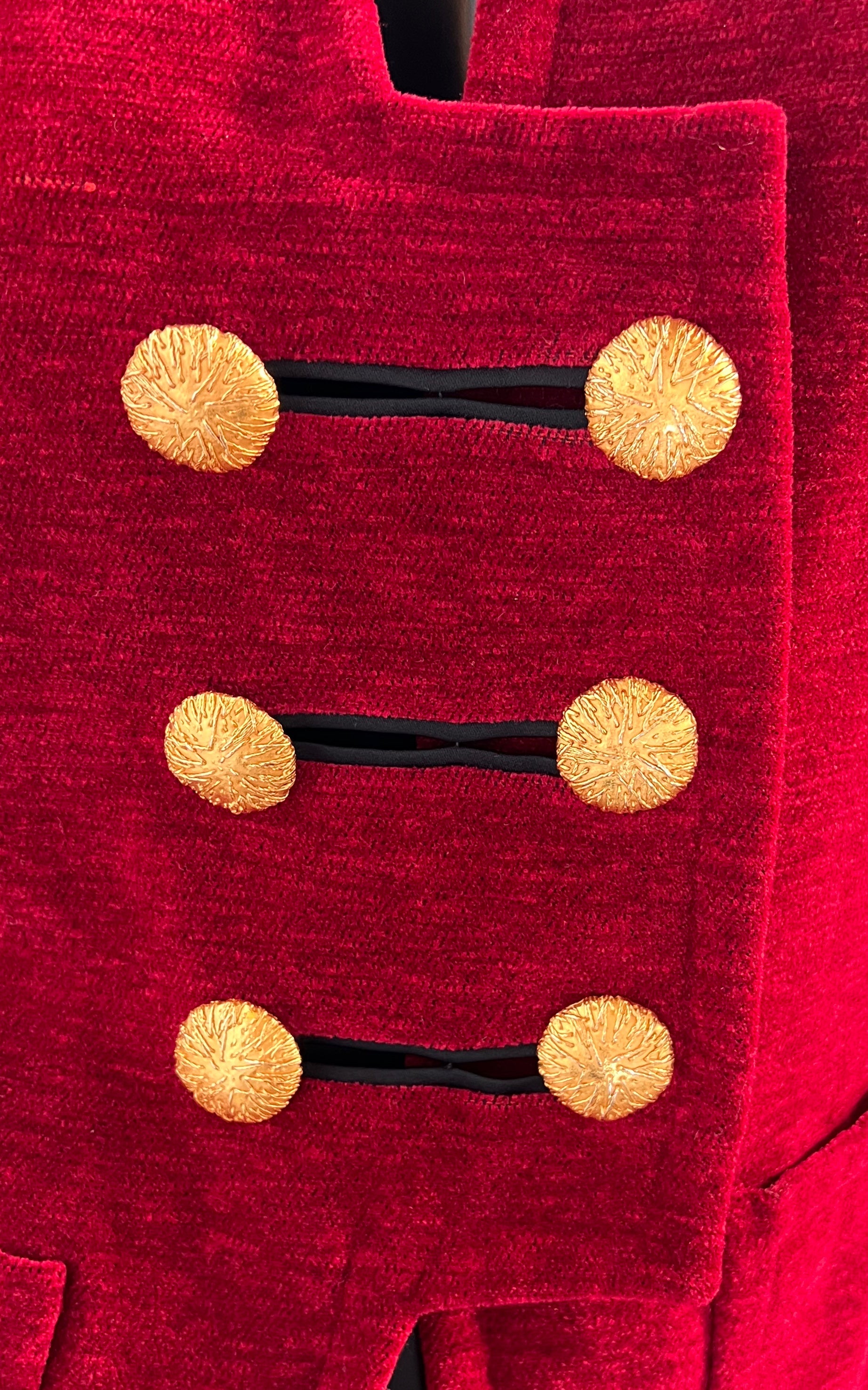 Vintage Chenille Red Yves Saint Laurent Blazer