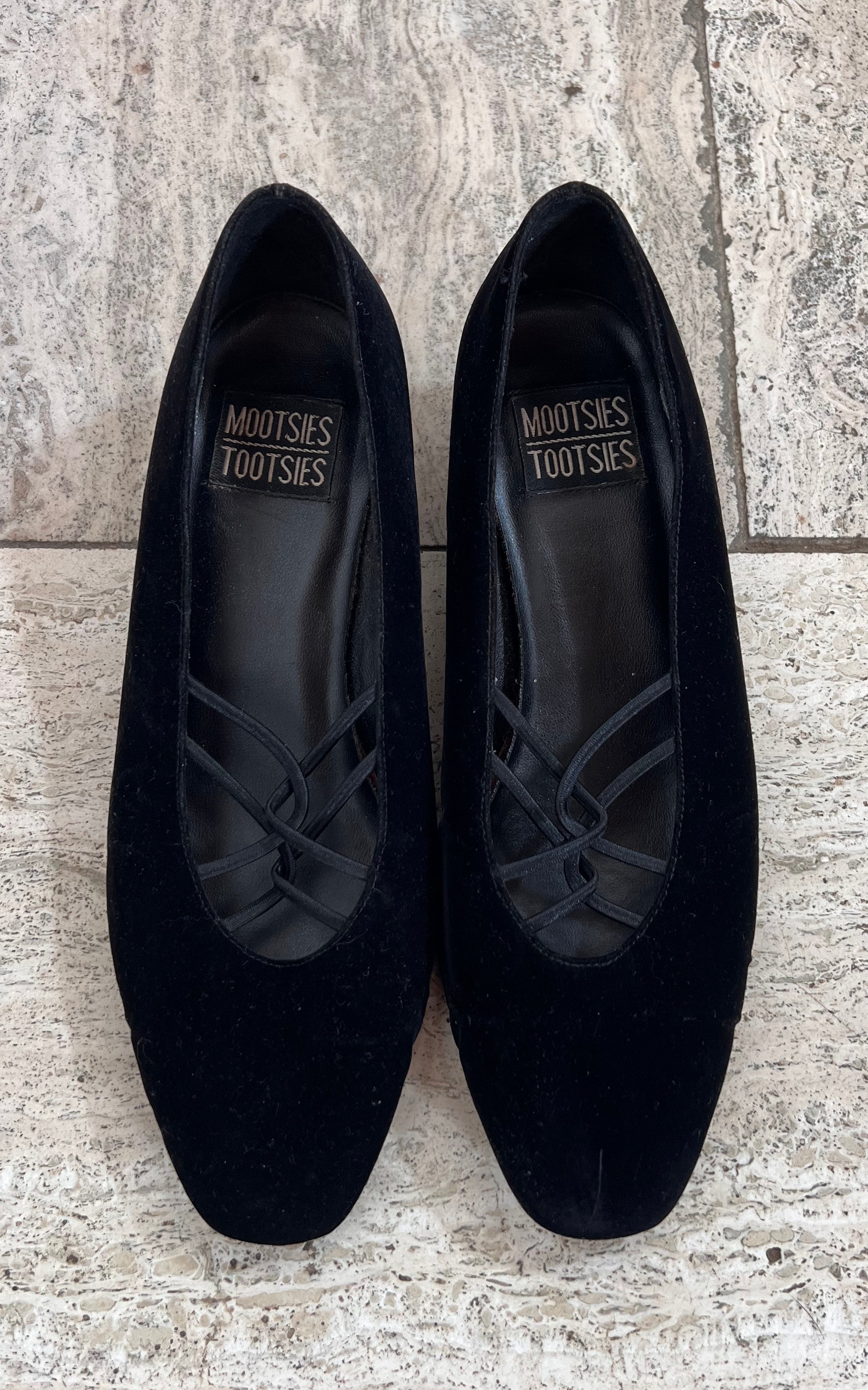 Vintage Mootsie Tootsie Velvet Ballerinas 41