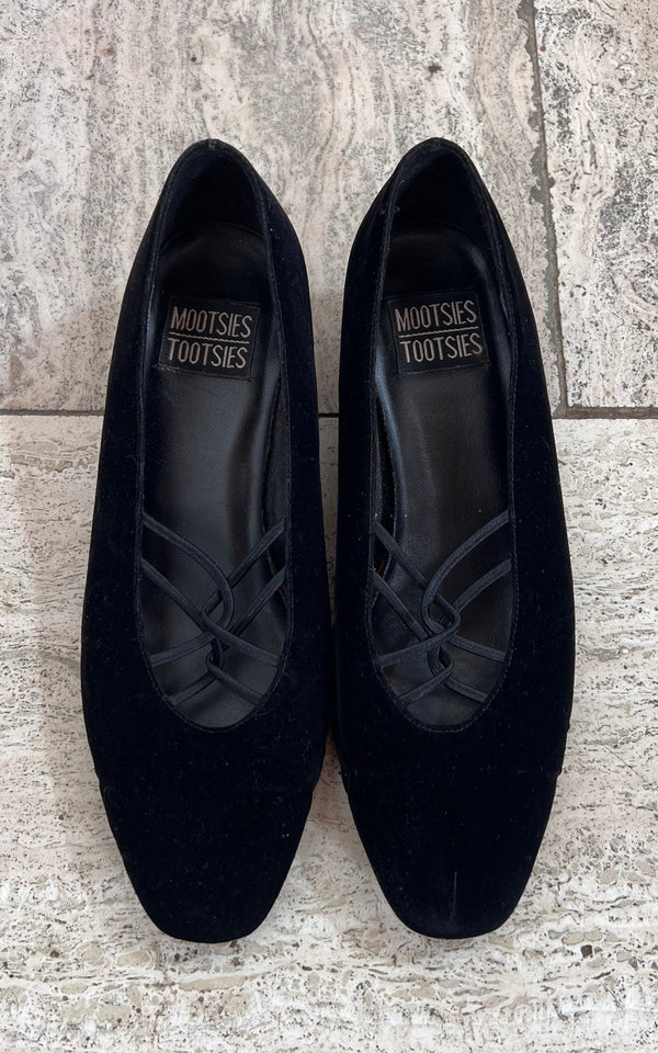 Vintage Mootsie Tootsie Velvet Ballerinas 41